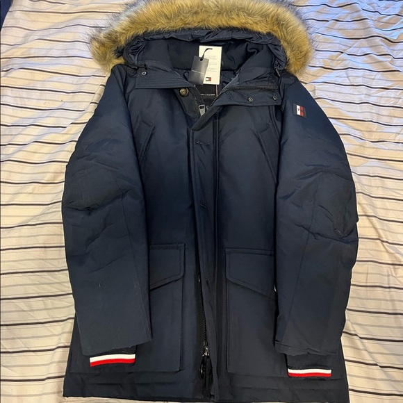 Tommy Hilfiger Faux Fur Trim Down-filled Winter Parka - Picture 1 of 8
